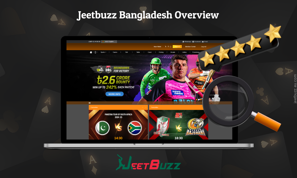 An overview of the Jeetbuzz betting platform and casino in Bangladesh, as well as the available bonuses and features