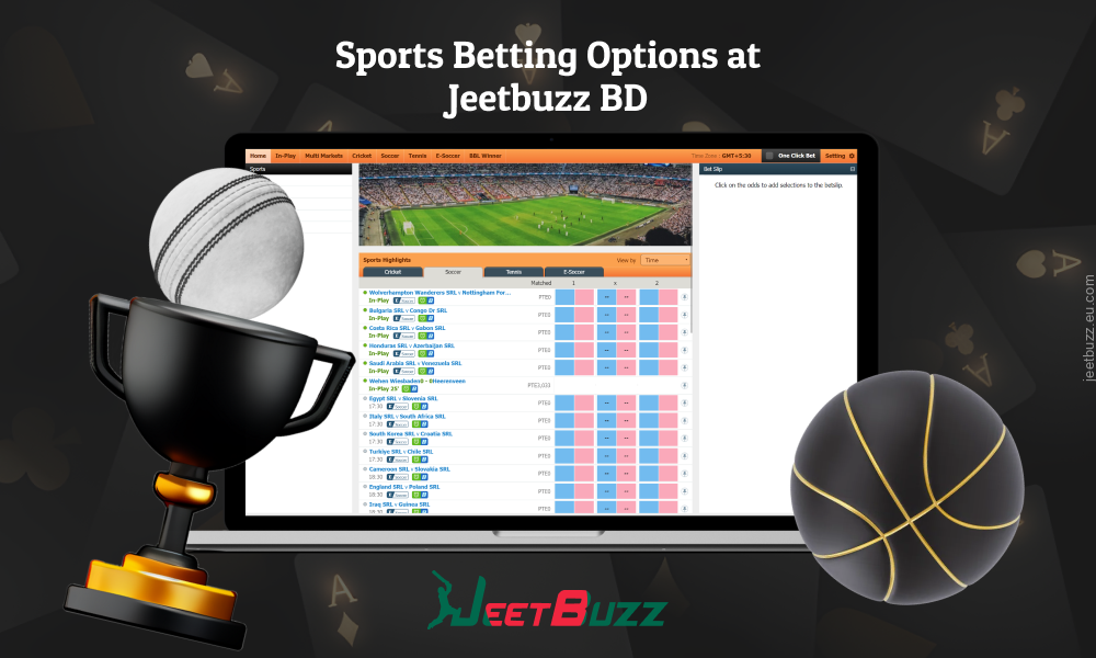 Jeetbuzz Bangladesh bookmaker offers betting on tournament matches in football, cricket, basketball, tennis, horse racing, cyber sports